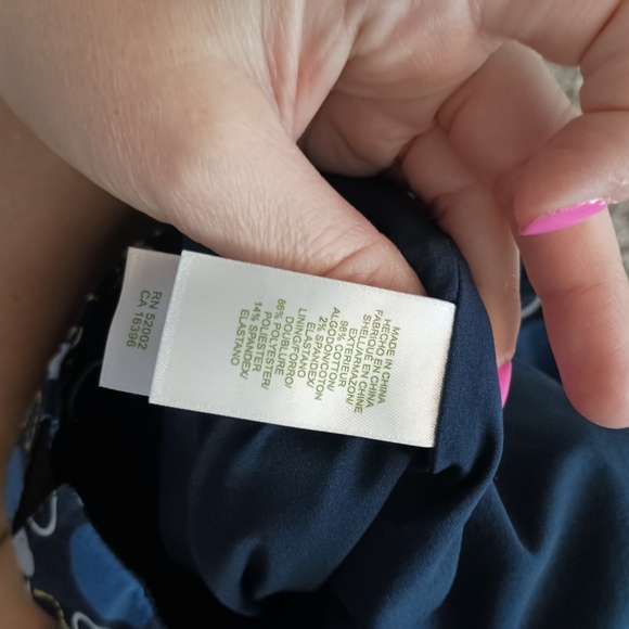 Liz Silk Nwot Stylish Blue Polka Dot Skort - Picture 7 of 9